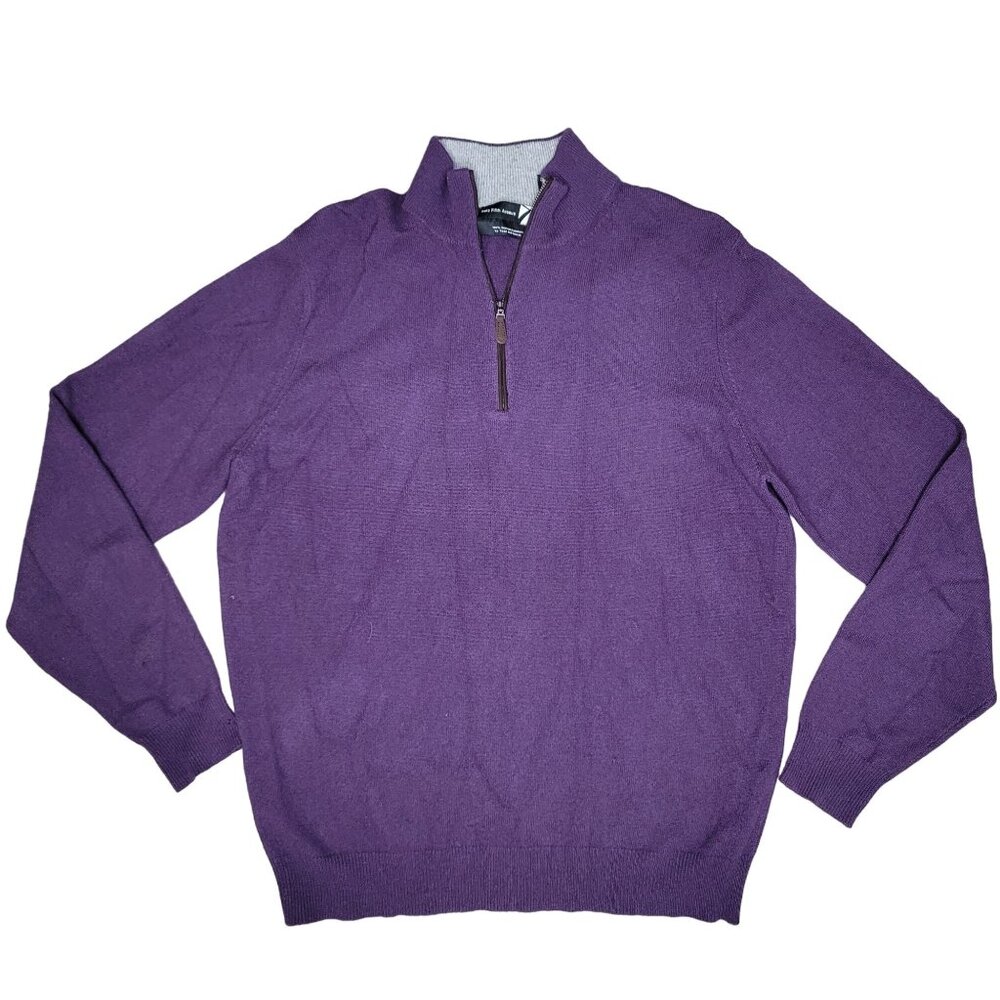 Saks Fifth Avenue  Todd & Duncan Purple Scottish Cashmere Half-Zip Sweater L men